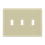 SI8813-I - Screwless 3-Gang Toggle Wall Plate Ivory Snap-In - Enerlites