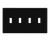 SI8814-BK - Screwless 4-Gang Toggle Wall Plate Black Standard Size - Enerlites