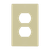 SI8821-I - Screwless 1-Gang Duplex Receptacle Wall Plate Ivory - Enerlites