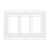 SI8833M-W - Mid-Size Screwless 3-Gang Decorator Wall Plate White - Enerlites