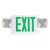 82357 - LED Exit & Emergency Combo White Green Letters 120-277V - Premium Quality Lighting (PQL)