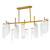 SM24825WANAB - Megalith Stone 5-Light LED Linear Pendant Natural Aged Brass - Studio M