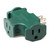 WGC-17968 - Green 3-Way Splitter Adapter - Wintergreen Corporation