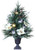 WGC-22117 - 3' 5mm Warm White LED Aspen Silver Decorative Base Pre-Decorated Tree, 45 Lights - Red Sleigh