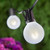 WGC-79794 - 10' Cool White LED FlexFilament Commercial Satin Patio String Light Set with 10 G50 Bulbs, E17 Base, Black Wire, 12" Spacing - Wintergreen Corporation