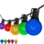 WGC-80944 - 10' Multicolor LED FlexFilament Commercial Shatterproof Patio String Light Set with 10 G50 Bulbs, E17 Base, Black Wire, 12" Spacing - Wintergreen Corporation