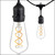 WGC-84123 - 15' Warm White LED FlexFilament Commercial Patio String Light Set with 10 5W ST64 Edison Bulbs, Black Wire, 18" Spacing, with Drops - Wintergreen Corporation