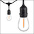 WGC-84213 - 50' Warm White LED Commercial Straight Filament Shatterproof Patio String Light Set with 25 S14 Bulbs, Black Wire, 24" Spacing, with Drops - Wintergreen Corporation