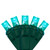 WGC-84424 - 5mm Teal LED Christmas Lights, 50 Lights, 25.5', Green Wire, 6" Spacing - Wintergreen Corporation