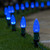 WGC-84786 - C9 Blue LED Commercial Christmas Pathway Lights, 5" Stakes, 50 Lights, 50', Green Wire, 12" Spacing - Wintergreen Corporation