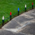 WGC-85147 - C9 Multicolor LED Commercial Patriotic Pathway Lights, 5" Stakes, 75 Lights, 75', Black Wire, 12" Spacing - Wintergreen Corporation