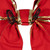 WGC-87477 - 15" Red with Gold Trim Structural 3D Canvas Bow - Red Sleigh