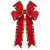 WGC-87482 - 24" Red with Gold Trim Structural 3D Canvas Bow - Red Sleigh