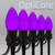 WGC-87673 - C7 Purple LED Commercial Smooth Halloween Pathway Lights, 5" Stakes, 25 Lights, 25', Black Wire, 12" Spacing - Wintergreen Corporation