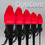 WGC-87688 - C7 Red LED Commercial Smooth Halloween Pathway Lights, 5" Stakes, 25 Lights, 25', Black Wire, 12" Spacing - Wintergreen Corporation