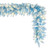 VIC-K255813LED - 9' x 12" Flocked Baby Blue Garland Dura L 100 Warm White - Vickerman
