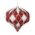 VIC-M112273 - 5.7" Red-white Matt-glit Diamond Onion - Vickerman