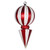 VIC-M153401 - 12" Red-white Striped Ball Finial - Vickerman