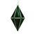 VIC-MC212124D - 5.5" Emerald Shiny Finial Ornament, 4-Pack - Vickerman