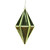 VIC-MC212154D - 5.5" Celadon Shiny Finial Ornament, 4-Pack - Vickerman