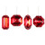 VIC-MT233203 - 4-5" Red Jewel Glitter Ornament Assort, 4-Pack - Vickerman
