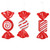 VIC-MT252803W - 7.5" Red Enamel Candy Assortment, 3-Pack - Vickerman
