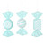 VIC-MT252827W - 7.5" Aqua Enamel Candy Assortment, 3-Pack - Vickerman