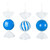VIC-MT253002W - 7" Blue Enamel Candy Assortment, 3-Pack - Vickerman