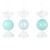 VIC-MT253027W - 7" Aqua Swirl Enamel Candy Assort, 3-Pack - Vickerman
