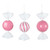 VIC-MT253059W - 7" Hot Pink Swirl Enamel Candy Assorted, 3-Pack - Vickerman