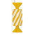 VIC-MT253278W - 4" Yellow Swirl Enamel Candy Assort, 6-Pack - Vickerman