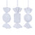 VIC-MT255011W - 7-8" White Icy Sugar Flat Candy, 3-Pack - Vickerman