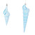 VIC-MT256212W - 9" Turquoise Conical Shell Glitter, 2-Pack - Vickerman