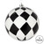 VIC-N180417 - 4" Black Ball White Diamond Glitter, 4-Pack - Vickerman