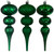 VIC-N230104D - 8" Green Swirl Finial Ornament 6/Asst - Vickerman
