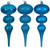 VIC-N230112D - 8" Turquoise Swirl Finial Ornament 6/Asst - Vickerman