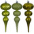 VIC-N230173D - 8" Lime Swirl Finial Ornament 6/Asst - Vickerman