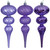 VIC-N230186D - 8" Lavender Swirl Finial Ornament 6/Asst - Vickerman