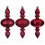 VIC-N230503D - 8.2" Red Swirl Finial Ornament 3/Asst - Vickerman