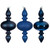 VIC-N230531D - 8.2" Midnight Blue Finial Ornament 3/Asst - Vickerman