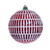 VIC-N232603D - 4" Red Etch Line White Brush Ornament, 6-Pack - Vickerman