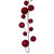 VIC-N250303 - 10' Red Matt Shiny Pearl Ball Garland 2-4" - Vickerman