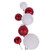 VIC-N250591 - 6' Red/White Mat Sh Pearl Ball Garland 4-6" - Vickerman