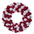 VIC-N250991UV - 28" Red/White Mat Shiny Pearl Ball Wreath UV - Vickerman