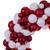 VIC-N250991UV - 28" Red/White Mat Shiny Pearl Ball Wreath UV - Vickerman