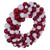 VIC-N250991UV - 28" Red/White Mat Shiny Pearl Ball Wreath UV - Vickerman