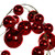 VIC-N251503 - 6' Red Shiny Ball Branch Garland - Vickerman