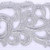 VIC-QK252211 - 4"x5yd White Velvet Silver Scroll - Vickerman