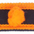 VIC-QK252318 - 1"x10yd Black Dupion Orange Pom Pom/Trim - Vickerman