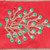 VIC-QK252803 - 4"x5yd Red Dupion Green/Gold Leaf Rd Jewel - Vickerman